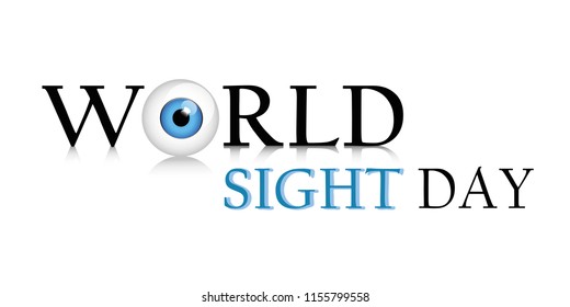 World sight day text blue eye vector illustration EPS10