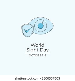 World Sight Day vector design template good for celebration usage. World Sight Day design. Continuous line drawing. eps 10.