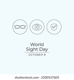 World Sight Day vector design template good for celebration usage. World Sight Day design. Continuous line drawing. eps 10.