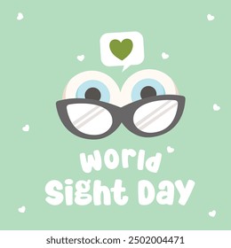 World sight day vector design for world sight day celebration. Suitable for flat design, flyer design, flat illustration, banner, template, poster, etc