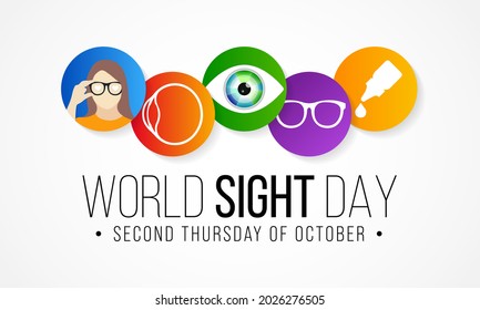 World Sight day (WSD) is observed every year in October, it is a global event meant to draw attention on blindness and vision impairment. Vector illustration