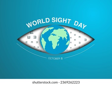 World Sight day (WSD) is observed every year in October, it is a global event meant to draw attention on blindness and vision impairment. Vector illustration