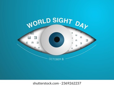 World Sight day (WSD) is observed every year in October, it is a global event meant to draw attention on blindness and vision impairment. Vector illustration