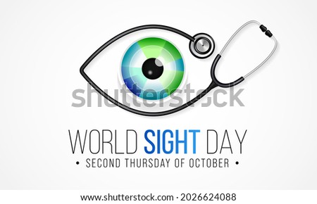 World Sight day (WSD) is observed every year in October, it is a global event meant to draw attention on blindness and vision impairment. Vector illustration