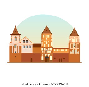 World sights. Architectural building, monument, historical. Vector illustration isolated on white background.