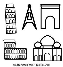 World sights of the drawn contour