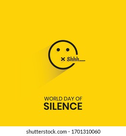 World Silence Day emoji Vector Illustration