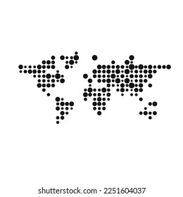 World Silhouette Pixelated pattern map illustration