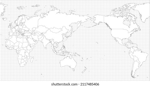 World simple outline blank map