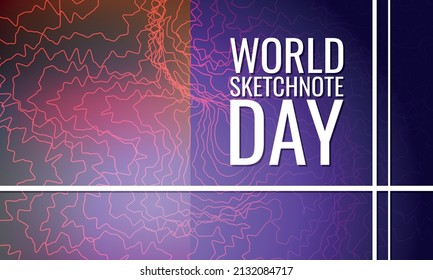Welt-Sketchnote-Tag. Design geeignet für Grußkartenposter und Banner