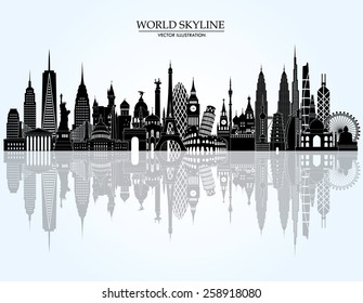 World skyline detailed silhouette. Vector illustration