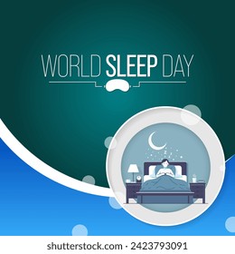 World Sleep Day is an annual event celebrated each year in March. This is an opportunity to stop and think about your sleeping habits, consider how much they impact your well-being. Vector art