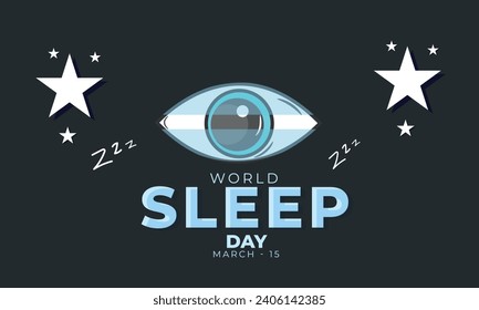 Día mundial del sueño. fondo, banner, tarjeta, afiche, plantilla. Ilustración vectorial.