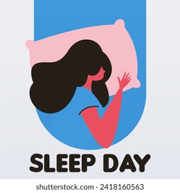 World sleep day background illustrtaion. Person sleeping in bed background