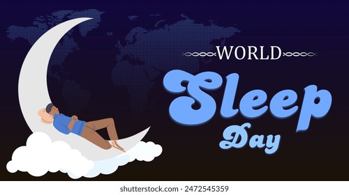 World sleep day, campaign or celebration banner