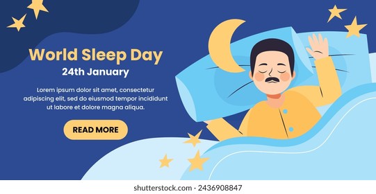 World Sleep Day Celebration. Happy World Sleep Day Background. March 15. Vector illustration design Template for Poster, Banner, Card, Post, Cover. bed and pillows.