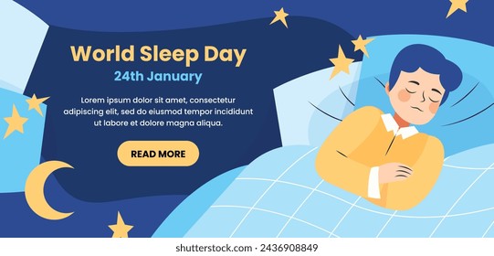 World Sleep Day Celebration. Happy World Sleep Day Background. March 15. Vector illustration design Template for Poster, Banner, Card, Post, Cover. bed and pillows.