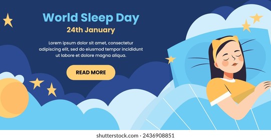 World Sleep Day Celebration. Happy World Sleep Day Background. March 15. Vector illustration design Template for Poster, Banner, Card, Post, Cover. bed and pillows.