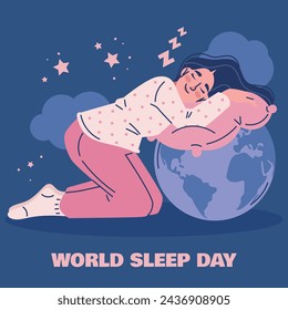 World Sleep Day Celebration. Happy World Sleep Day Background. March 15. Vector illustration design Template for Poster, Banner, Card, Post, Cover. bed and pillows.