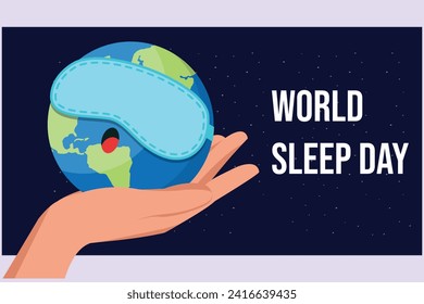 World sleep day concept. Colored flat vector illustration isolated.