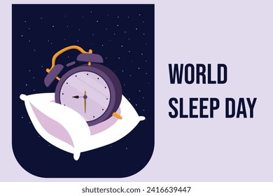 World sleep day concept. Colored flat vector illustration isolated.