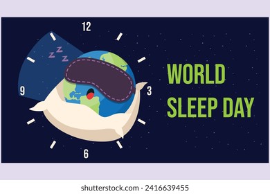 World sleep day concept. Colored flat vector illustration isolated.