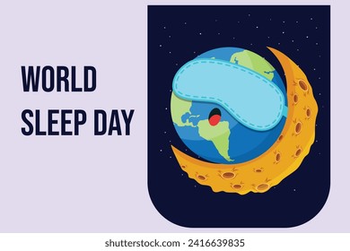 World sleep day concept. Colored flat vector illustration isolated.