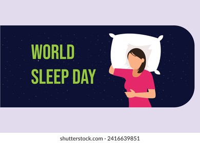 World sleep day concept. Colored flat vector illustration isolated.