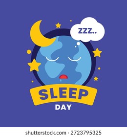 World Sleep Day Flat Cartoon Hand Drawn Templates Background Illustration