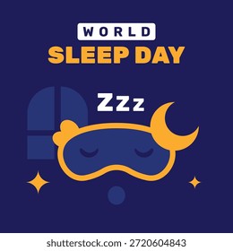 World sleep day flat illustration design event background
