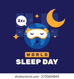 World sleep day flat illustration design event background