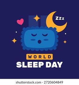 World sleep day flat illustration design event background