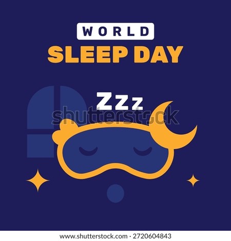 World sleep day flat illustration design event background