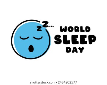 World Sleep Day. Sleep icon. White background. Flat design vector. Eps 10.