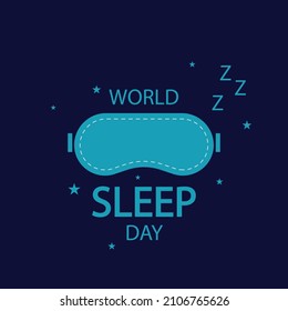 World Sleep Day Night Mask, Vector Art Illustration.