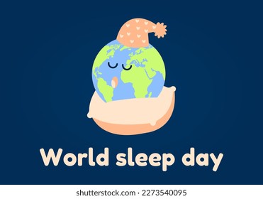 World Sleep day is observed every year in March, intended to be a celebration of sleep and a call to action on important issues related to sleep. Vector illustration