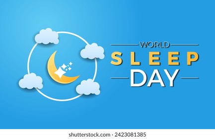World Sleep Day Observed every year of March 15th, Medical Health Awareness Vector banner, flyer, poster and social medial template design.