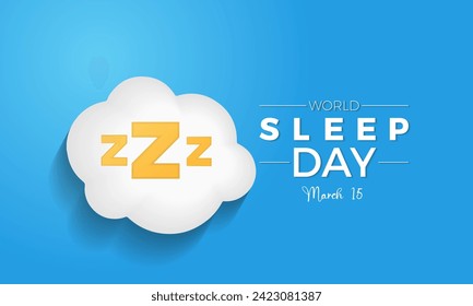 World Sleep Day Observed every year of March 15th, Medical Health Awareness Vector banner, flyer, poster and social medial template design.