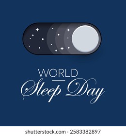 World Sleep day is observed every year in March, intended to be a celebration of sleep and a call to action on important issues related to sleep. Vector illustration