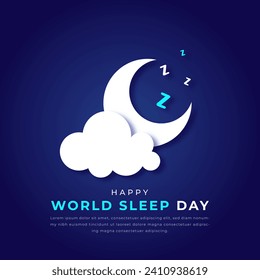 World Sleep Day Paper cut style Vector Design Illustration for Background, Poster, Banner, Advertising, Greeting Card