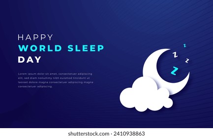 World Sleep Day Paper cut style Vector Design Illustration for Background, Poster, Banner, Advertising, Greeting Card