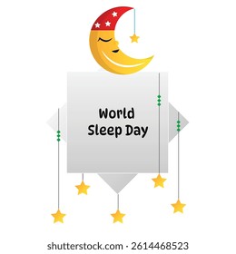 World Sleep Day Relaxation Awareness Vector Illustration