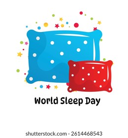 World Sleep Day Relaxation Awareness Vector Illustration