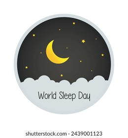 World Sleep Day vector. World sleep day with night situation background.