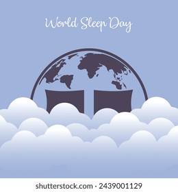 World Sleep Day vector. World sleep day with night situation background.