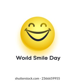 fondo del día de la sonrisa mundial con un lindo vector caricaturista sonriente