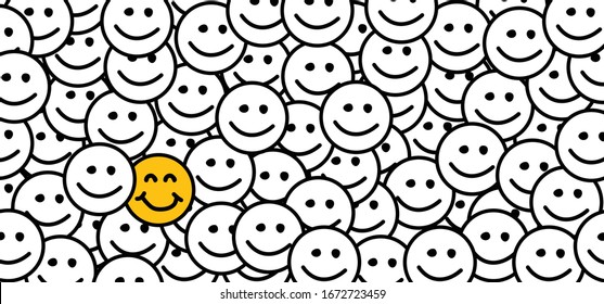 World smile day by happy, smiling everyday National big happiness Fun thoughts emoji face emotion symbol Draw smiling lips, mouth, tongue Funny vector laugh cartoon comic pattern