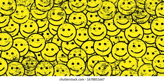 World Smile Day By Happy, Smiling Everyday National Big Happiness Fun Thoughts Emoji Face Emotion Symbol Draw Smiling Lips, Mouth, Tongue Funny Vector Laugh Cartoon Comic Pattern