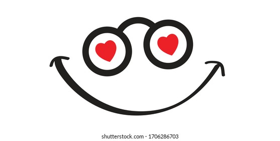 World smile day By happy and smiling with love you Love heart month or happy singles day 14 february, valentine, valentines day or Romantic wedding banner Fun vector emoji face icons look. Amour