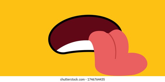 World smile day by happy, smiling everyday National big happiness Fun thoughts emoji face emotion smiley lip symbol Draw smiling lips, mouth with tongue Funny teeth Vector   cartoon pattern. EPS 10